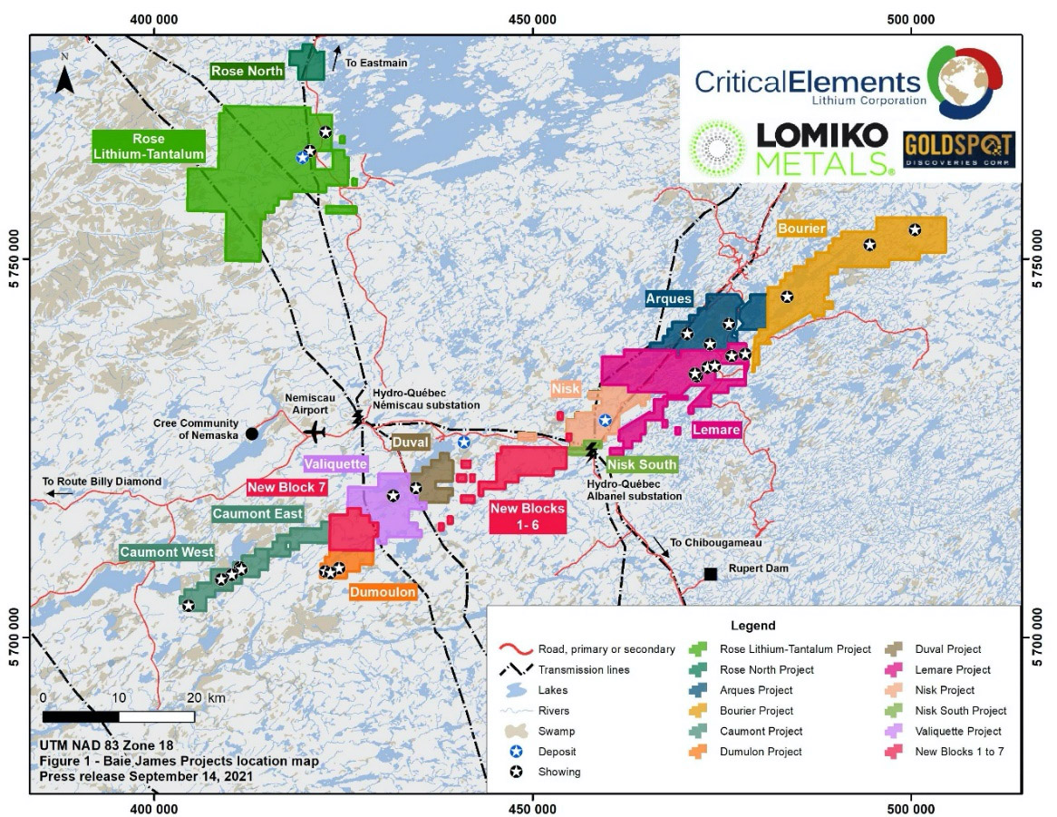 Location of Critical Elements’ projects